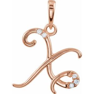 .025 Ctw Natural Diamond Initial Pendant