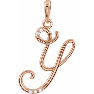 .025 Ctw Natural Diamond Initial Pendant