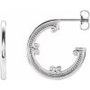 14K White Vintage-Inspired 20 mm Hoop Earrings