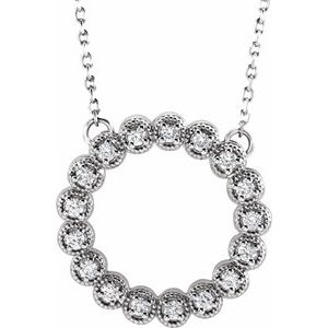 1/5 Ctw Natural Diamond Circle Necklace