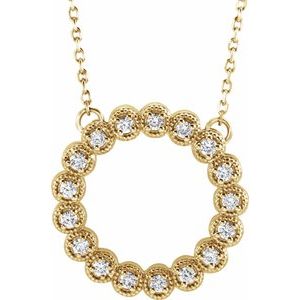 14K Yellow 1/5 CTW Natural Diamond Circle 16-18″ Necklace