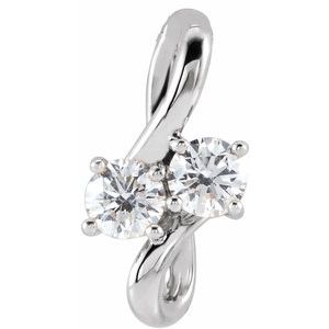 1/5 Ctw Natural Diamond 2-Stone Bypass Pendant