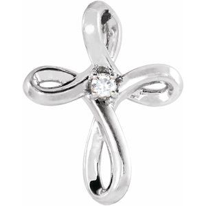 Platinum .015 CTW Natural Diamond Cross Pendant