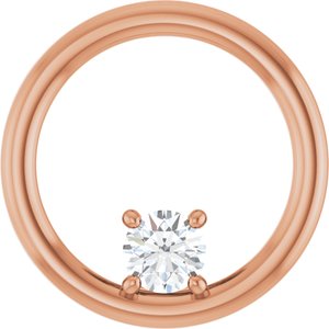 14K Rose 1/4 CT Natural Diamond Pendant