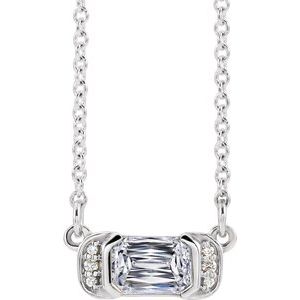 1/2 Ctw Natural Diamond Bar Necklace