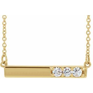 1/5 Ctw Natural Diamond Bar Necklace