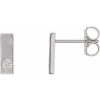 .03 Ctw Natural Diamond Bar Earring