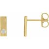 .03 Ctw Natural Diamond Bar Earring