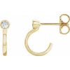 1/8 Ctw Natural Diamond J-Hoop Earrings