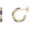 14K Yellow Lab-Grown Blue Sapphire & 1/2 CTW Natural Diamond Earrings