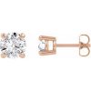 14K Rose 6 mm Round Forever One™ Moissanite Earrings