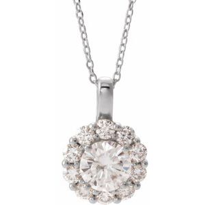 Lab-Grown Moissanite And 5/8 Ctw Natural Diamond Necklace