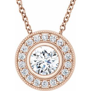 Forever One Colorless Lab-Grown Moissanite And 1/3 Ctw Natural Diamond Necklace