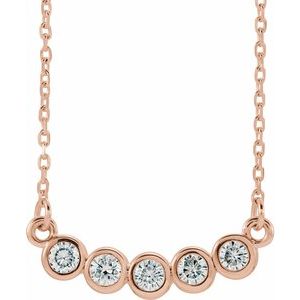 Moissanite Bezel-Set Curved Bar Necklace