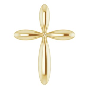 14K Yellow 14.65×11.2 mm Cross Pendant