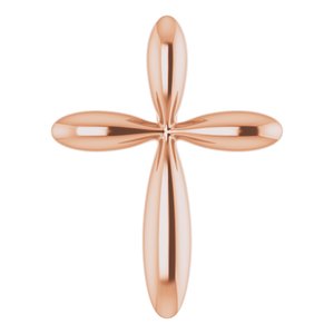 14K Rose 14.65×11.2 mm Cross Pendant