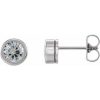 14K White 4.5 mm Round Forever One™ Moissanite Earrings