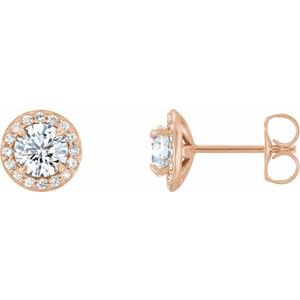 Colorless Lab-Grown Moissanite And 1/5 Ctw Natural Diamond Earrings