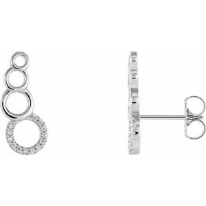 .06 Ctw Natural Diamond Geometric Ear Climbers