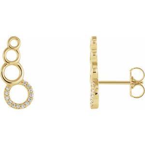 .06 Ctw Natural Diamond Geometric Ear Climbers