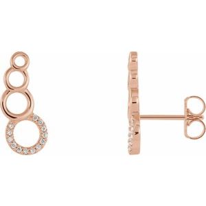 .06 Ctw Natural Diamond Geometric Ear Climbers