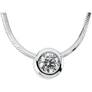 14K White 1/4 CTW Natural Diamond Solitaire 18″ Necklace