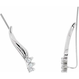 1/6 Ctw Natural Diamond Ear Climbers