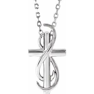 14K White Cross 16-18″ Necklace