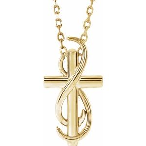 14K Yellow Cross 16-18″ Necklace