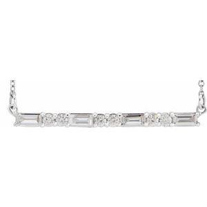 1/2 Ctw Natural Diamond Bar Necklace