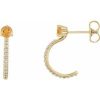 14K Yellow Natural Citrine & 1/6 CTW Natural Diamond J-Hoop Earrings