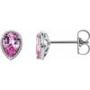 Platinum Natural Pink Sapphire Earrings