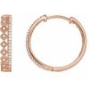 14K Rose 1/4 CTW Natural Diamond Geometric 18.75 mm Hoop Earrings