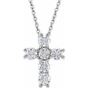 Natural Diamond Cross Necklace