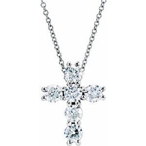 Natural Diamond Cross Necklace