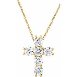 Natural Diamond Cross Necklace