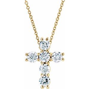 Natural Diamond Cross Necklace