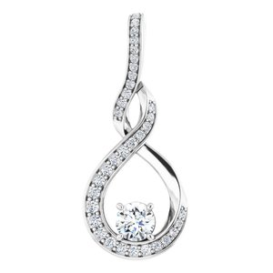 3/8 Ctw Natural Diamond Freeform Pendant