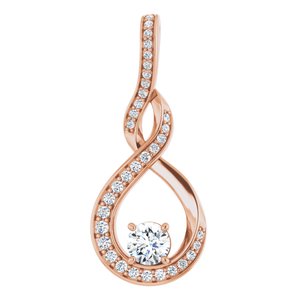 3/8 Ctw Natural Diamond Freeform Pendant