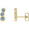 14K Yellow Natural Aquamarine Ear Climbers