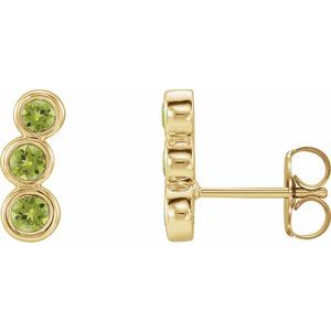 Natural Peridot Ear Climbers