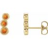 14K Yellow Natural Citrine Ear Climbers