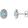 Natural Zircon And 1/5 Ctw Natural Diamond Earrings With Backs