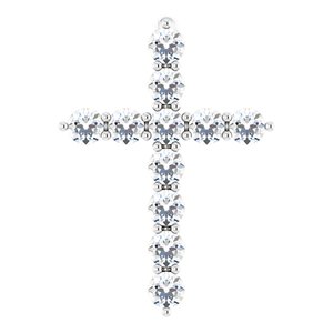 1/4 Ctw Natural Diamond Cross Pendant