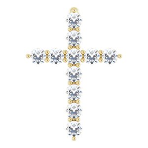 1/4 Ctw Natural Diamond Cross Pendant