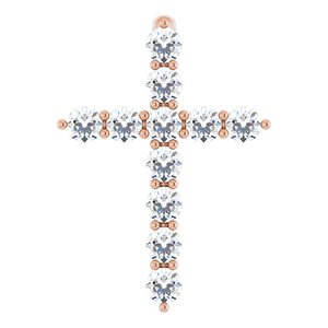 1/4 Ctw Natural Diamond Cross Pendant