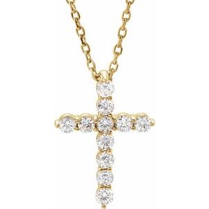 1/4 Ctw Natural Diamond Cross Necklace