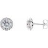 Platinum 1 1/5 CTW Natural Diamond Halo-Style Earrings