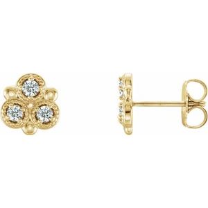 1/5 Ctw Natural Diamond Earring With Backs