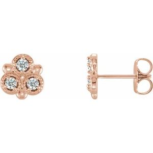 1/5 Ctw Natural Diamond Earring With Backs